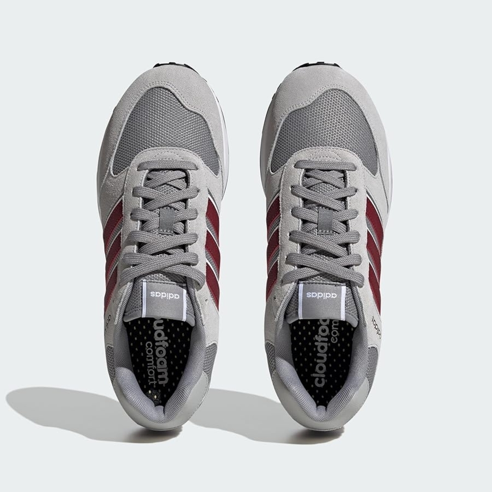 Adidas Cloudfoam Gray and Burgundy Sneakers